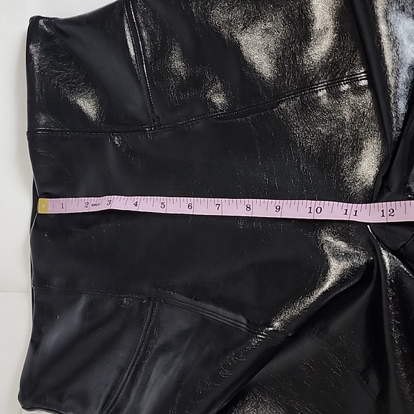 Spanx Women's Faux Patent Leather Black Leggings/ Check measure/ Label size was - Picture 6 of 9